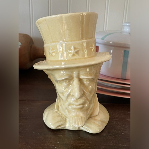 Vintage Kitschy Uncle Sam Yellow Ceramic Planter🇺🇸❤️ - Picture 3 of 13